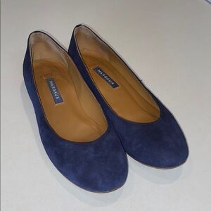 MARGAUX Suede Classic Flats Round Toes Shoes Navy Blur Sz 6 US  36 EU MSRP $358